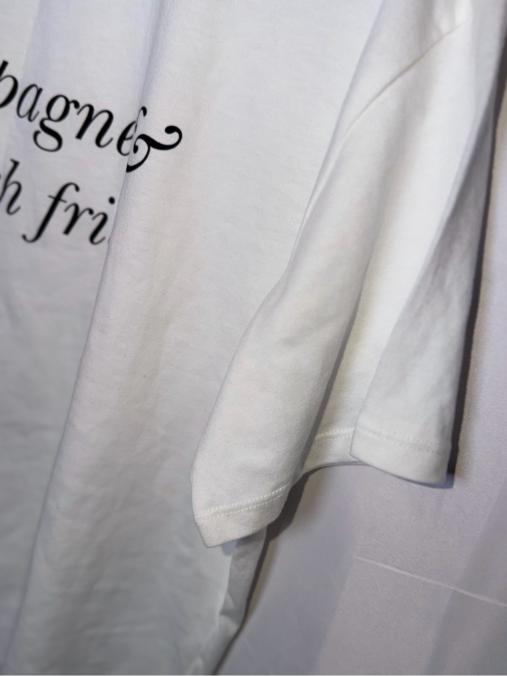 Champagne & French Fries White Short Sleeve Tee - Picture 4 of 5